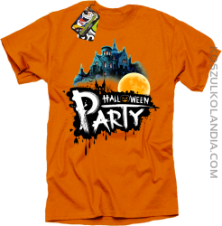 Halloween Party Moon Castle - koszulka męska pomarańczowa