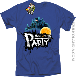 Halloween Party Moon Castle - koszulka męska niebieska