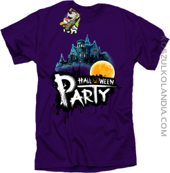 Halloween Party Moon Castle - koszulka męska fioletowa