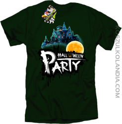 Halloween Party Moon Castle - koszulka męska butelkowoa