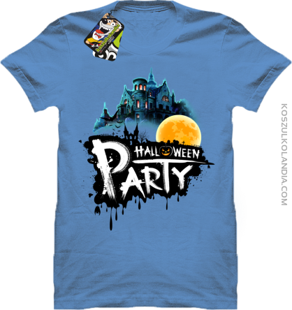 Halloween Party Moon Castle - koszulka męska błękitna