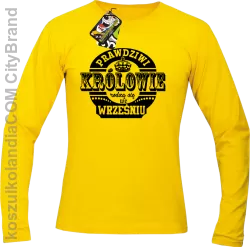 Prawdziwi królowie rodzą się we wrześniu - Longsleeve męski żółty 