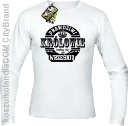 Prawdziwi królowie rodzą się we wrześniu - Longsleeve męski biały 