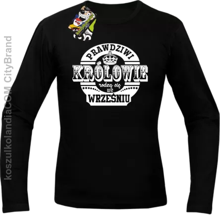 Prawdziwi królowie rodzą się we wrześniu - Longsleeve męski czarny 