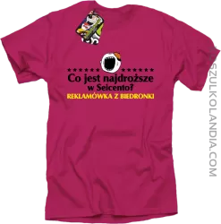 Co jest najdroższe w Seicento Reklamówka z Biedronki  - Koszulka męska fuchsia 