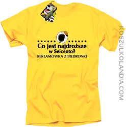 Co jest najdroższe w Seicento Reklamówka z Biedronki  - Koszulka męska żółta 