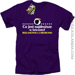 Co jest najdroższe w Seicento Reklamówka z Biedronki  - Koszulka męska fiolet 