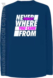 Never forget where you came from - Longsleeve dziecięcy niebieski