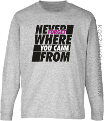 Never forget where you came from - Longsleeve dziecięcy melanż 