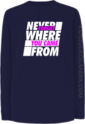 Never forget where you came from - Longsleeve dziecięcy granat