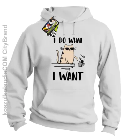 I do what I want Cat with glasses - bluza męska z kapturem 