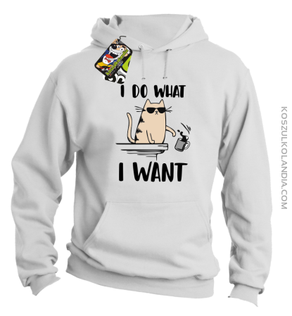 I do what I want Cat with glasses - bluza męska z kapturem 