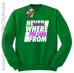 Never forget where you came from - Bluza męska standard bez kaptura zielona 