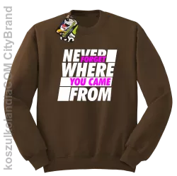 Never forget where you came from - Bluza męska standard bez kaptura brąz 