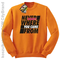 Never forget where you came from - Bluza męska standard bez kaptura pomarańcz 