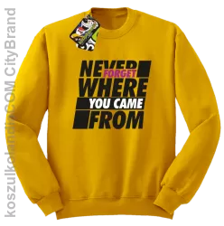 Never forget where you came from - Bluza męska standard bez kaptura żółta 