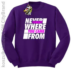 Never forget where you came from - Bluza męska standard bez kaptura fiolet 