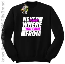 Never forget where you came from - Bluza męska standard bez kaptura czarna 