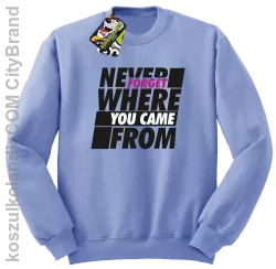 Never forget where you came from - Bluza męska standard bez kaptura błękit 