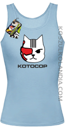 KOTOCOP - Top damski błękitny 