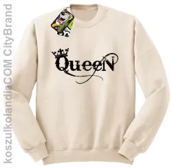 Queen Simple - Bluza standard bez kaptura beżowa 