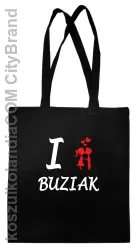 I LOVE Buziak -  Torba na zakupy - Czarny