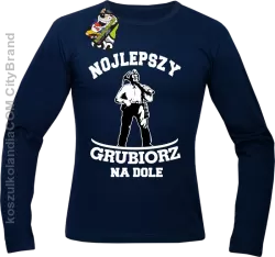 Nojlepszy Grubiorz na dole -  Longsleeve męski granat