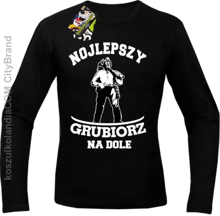 Nojlepszy Grubiorz na dole -  Longsleeve męski czarny 