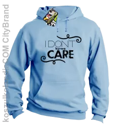 I Don`t ku#wa Care - Bluza męska z kapturem błękit