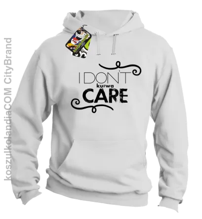 I Don`t ku#wa Care - Bluza męska z kapturem biały