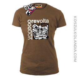Voodoo Revolta Face - koszulka damska - brązowy