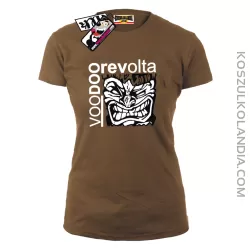 Voodoo Revolta Face - koszulka damska - brązowy