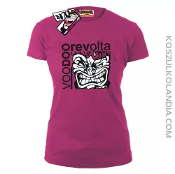 Voodoo Revolta Face - koszulka damska - różowy