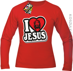 I love Jesus StickStyle - Longsleeve Męski - Czerwony