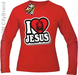 I love Jesus StickStyle - Longsleeve Męski - Czerwony