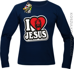 I love Jesus StickStyle - Longsleeve Męski - Granatowy