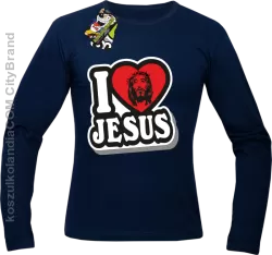 I love Jesus StickStyle - Longsleeve Męski - Granatowy