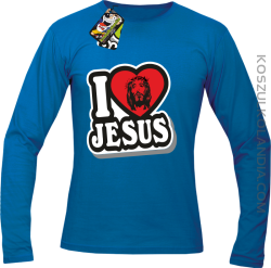 I love Jesus StickStyle - Longsleeve Męski - Niebieski