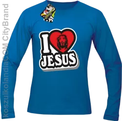 I love Jesus StickStyle - Longsleeve Męski - Niebieski