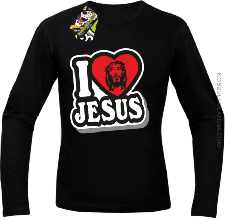 I love Jesus StickStyle - Longsleeve Męski - Czarny