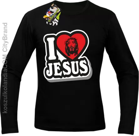 I love Jesus StickStyle - Longsleeve Męski - Czarny