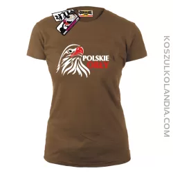 Polskie Orły - koszulka damska - brązowy