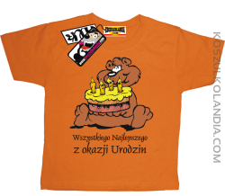 Wszytskiego najlepszego z okazji urodzin Misio - koszulka dziecięca - pomarańczowy