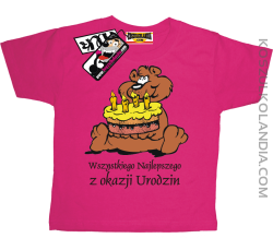 Wszytskiego najlepszego z okazji urodzin Misio - koszulka dziecięca - różowy