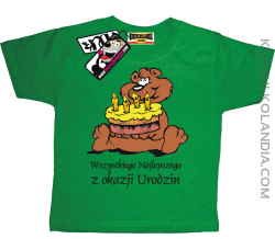 Wszytskiego najlepszego z okazji urodzin Misio - koszulka dziecięca - zielony