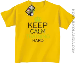 Keep Calm and TRAINING HARD - Koszulka dziecięca żółta 