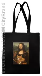 Mona Lisa z kotem - Torba EKO czarna 