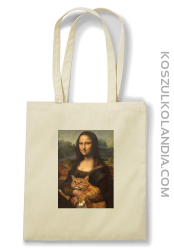 Mona Lisa z kotem - Torba EKO beżowa 