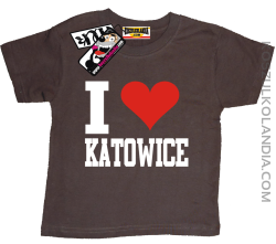 I love Katowice - koszulka dziecięca - brązowy
