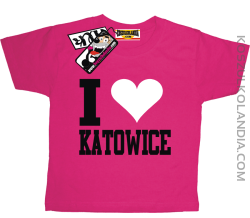 I love Katowice - koszulka dziecięca - różowy